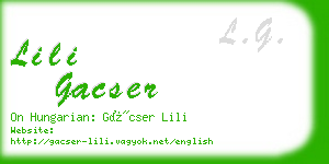 lili gacser business card